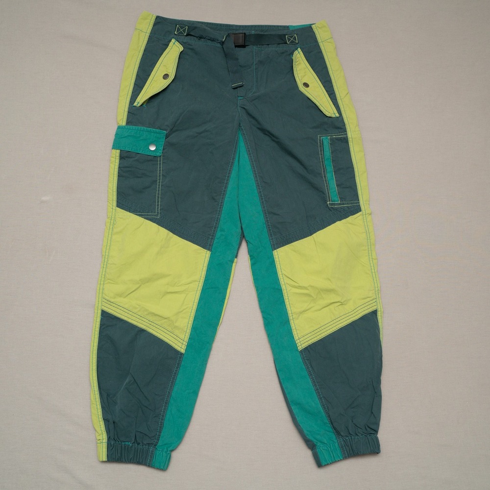 Colorblock Green Cargo Jogger Pants - Unbranded